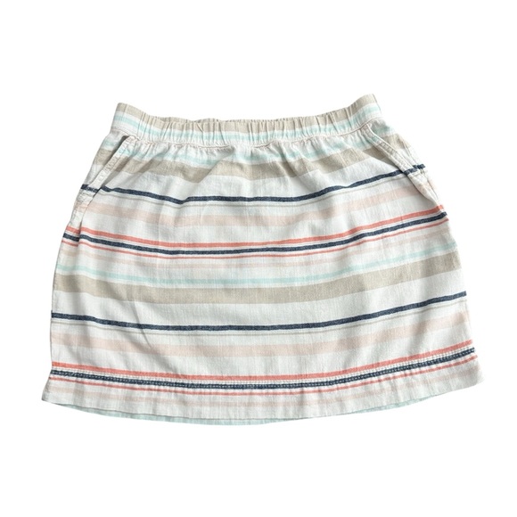 Sonoma Dresses & Skirts - Sonoma Mini Skirt Multicolor Women Size 12 Striped Elastic Waist Slider Pocket